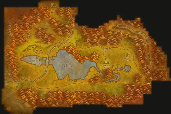 The game’s map of Redridge Mountains